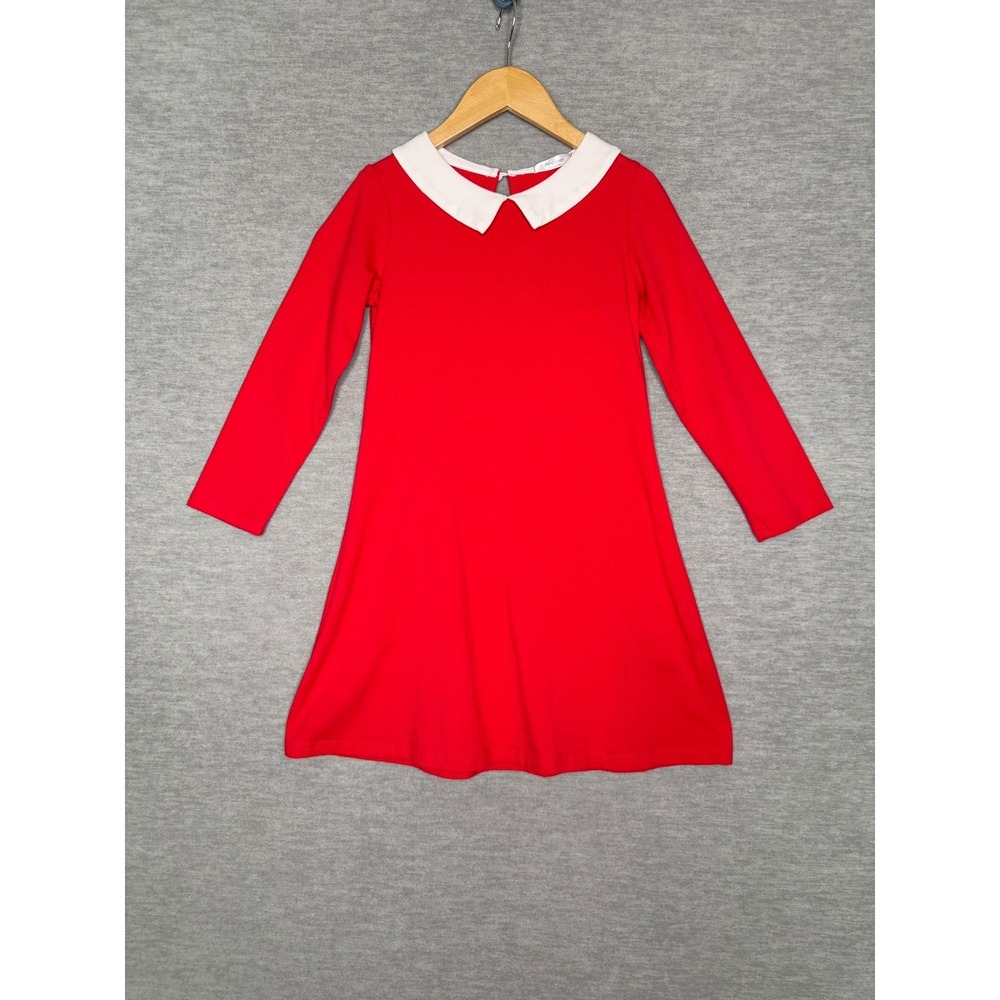 Girls little orphan Annie costume dress up cosplay size 6/7 red white collar